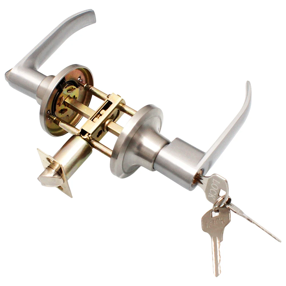 Door Lever Lock Stainless Steel Locking Door Handle Entrance Handles Knob Replacement for Bedroom Front