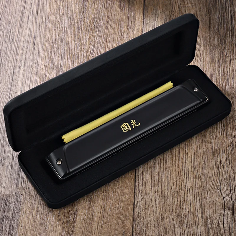 Chromatic harmonica Guoguang harmonica matte 24 holes polyphonic key of #A/B/C/D/E/D/F/G professional performance grade mouth organ