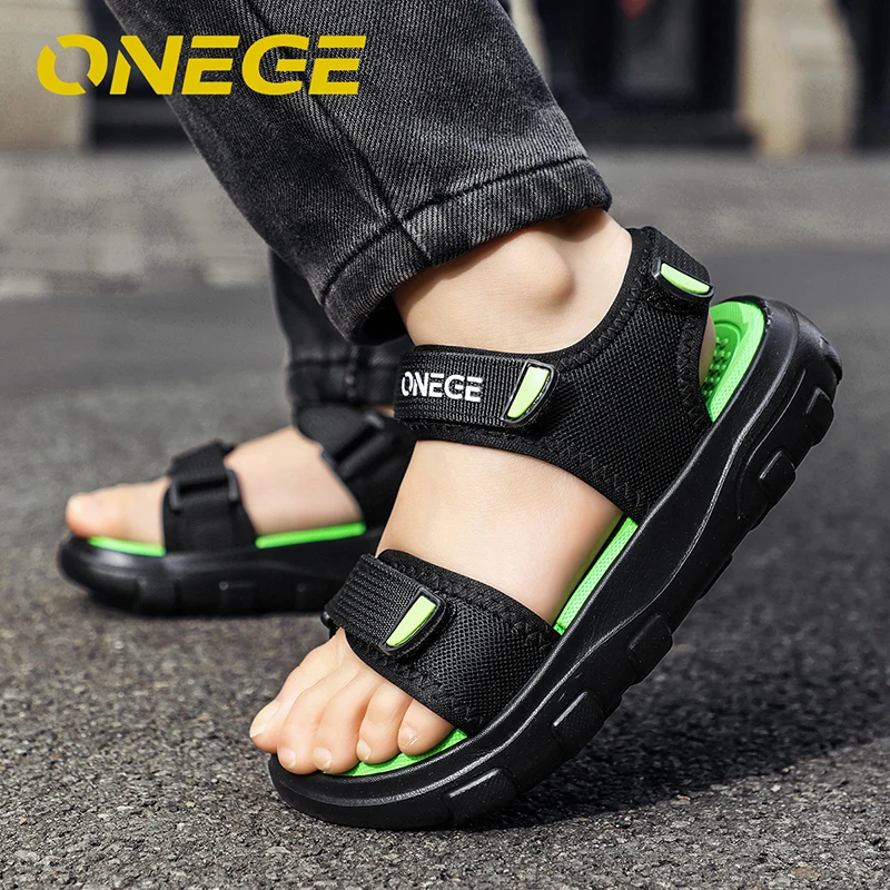 K2622 여름용 심플한 아동용 미끄럼 방지 비치 슈즈, 편안하고 패셔너블하며 스포티하고 통기성이 좋은 신발, 야외용 경량 신상품 소년용 부드러운 밑창의 다용도 샌들