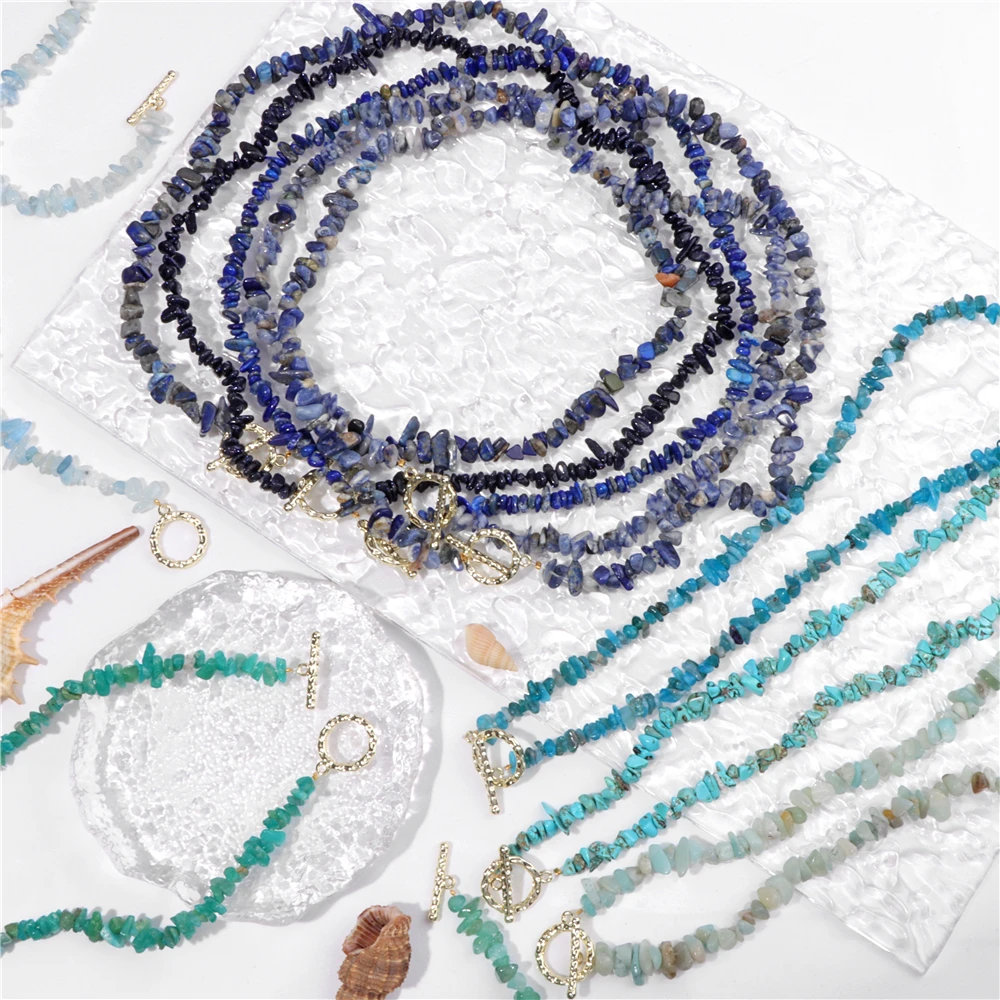 Fashion Necklace Healing Bohemian Gem Gravel Natural Semi-precious Stone Necklace Women's Fashion Necklace Jewelry Collares Para Mujer Female
