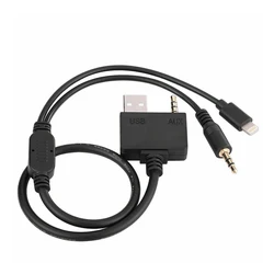 AUX USB Adapter Cable for Hyundai KIA for iPhone iPod iPad Car Phone Charger 1.5M Auto Supplies Music Interface Socket 1pc