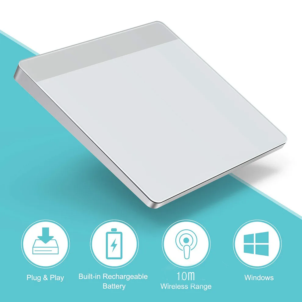 KSTOP Bluetooth Touchpad Gestures Trackpad Rechargeable Wireless Touchpad Ergonomic Trackpad For Laptop iPad IOS Mac Windows