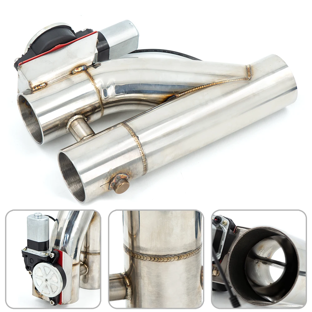 Y Pipe Electric Exhaust Cutout ON/OFF Dual Valve With Controller Cut Out Down Pipe Kit 304 Stainless Steel exhaust assembly