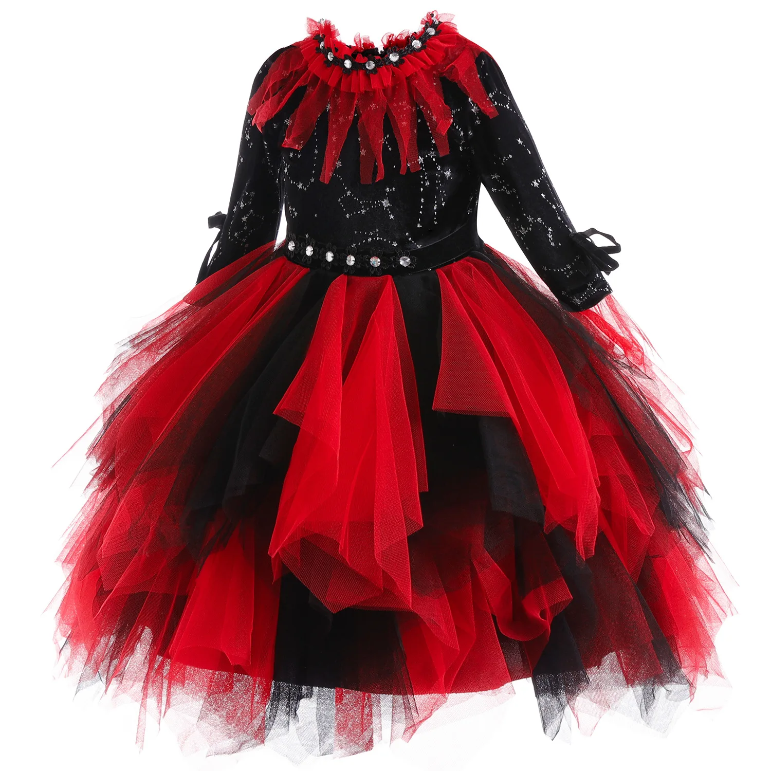 

Children Performance Evil Witch Cosplay gothic dress Costume Halloween for girl Wizard