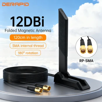 Antenna WiFi 6E RP-SMA Base magnetica per PC desktop AX210 AX200 PCI-E Dual Band 2.4G 5G 6GHz Ripetitore antenna esterna da 1,2 metri
