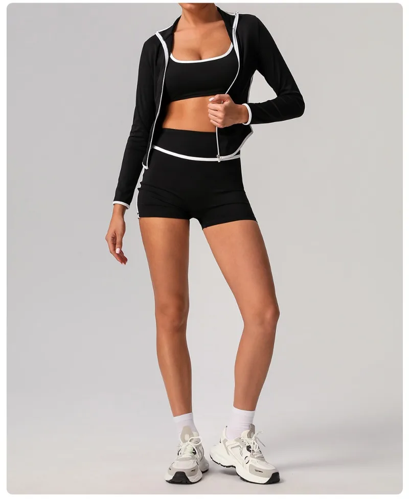 🖤 ​​Ensemble de yoga sans coutures – Taille haute, rehausse les hanches et séchage rapide