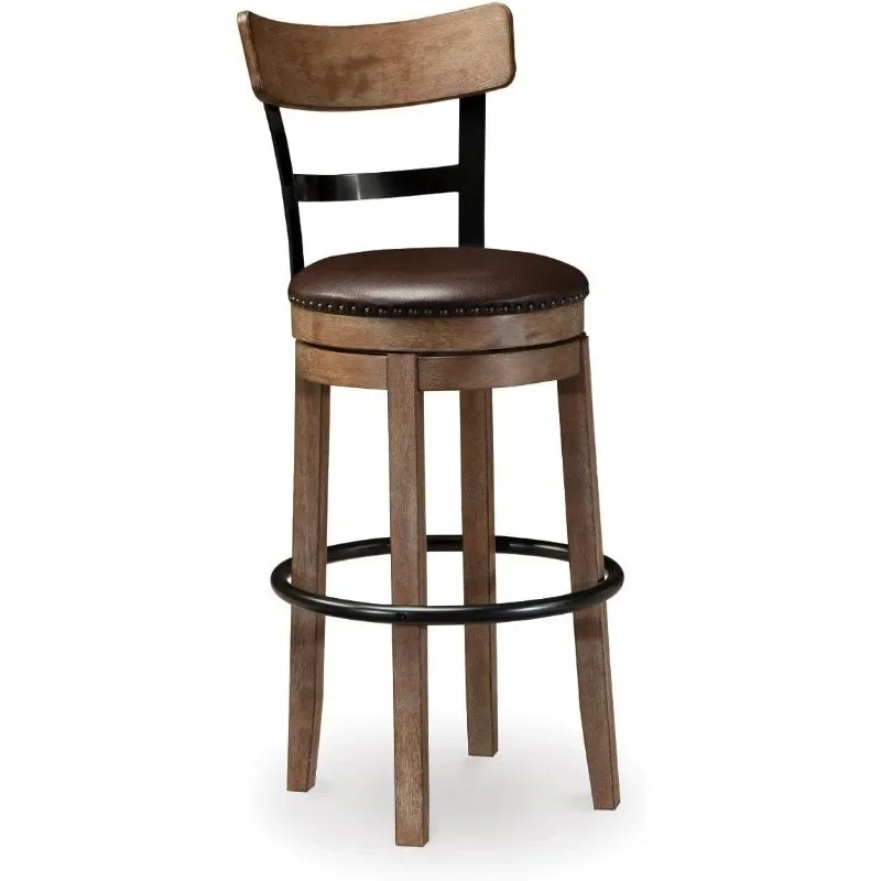 

30" Modern Swivel Pub Height Barstool, Light Brown Suitable For High Tables