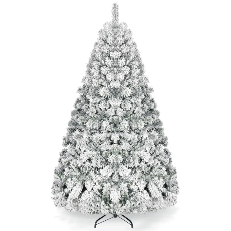 

Vebreda 7.5ft Snow Flocked Christmas Tree, Premium Holiday Pine Branches, Foldable Metal Base