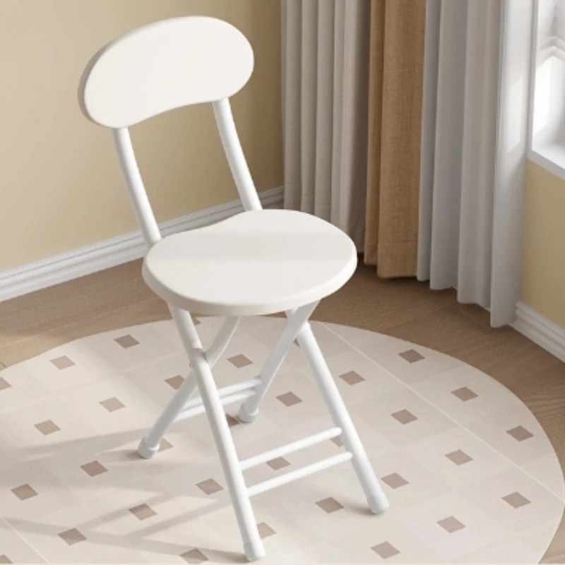 Classic Style Folding Chair with Oval Seat Portable, No Assembly Needed, Durable Metal Frame Hardwood Construction for Home