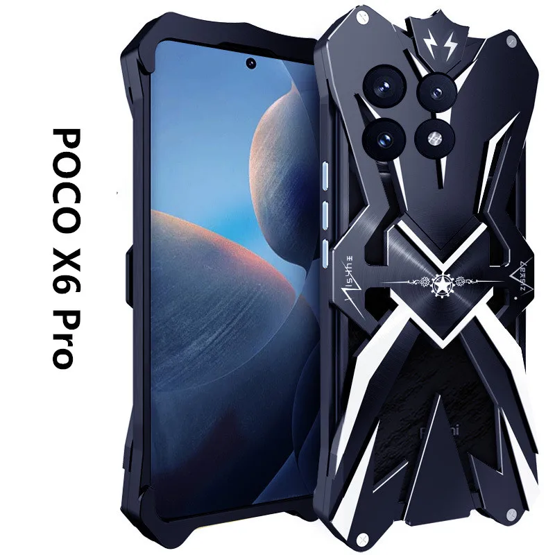 

Роскошный Новый Усиленный металлический алюминиевый чехол Thor для POCO X6 Pro Zimon