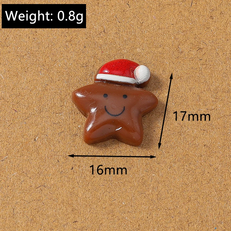 10 Stück Harz Weihnachten Schneemann Elch Weihnachtsmann Flatback Cabochon Scrapbook für Schmuckherstellung DIY Haarnadel Zubehör Zubehör – Detail 3