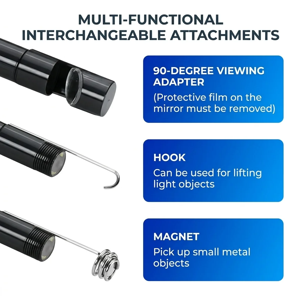 3MP Industrial Endoscope Camera Single/Dual Lens Mini Inspection Camera for Iphone Waterproof Pipeline Borescope Type C 3