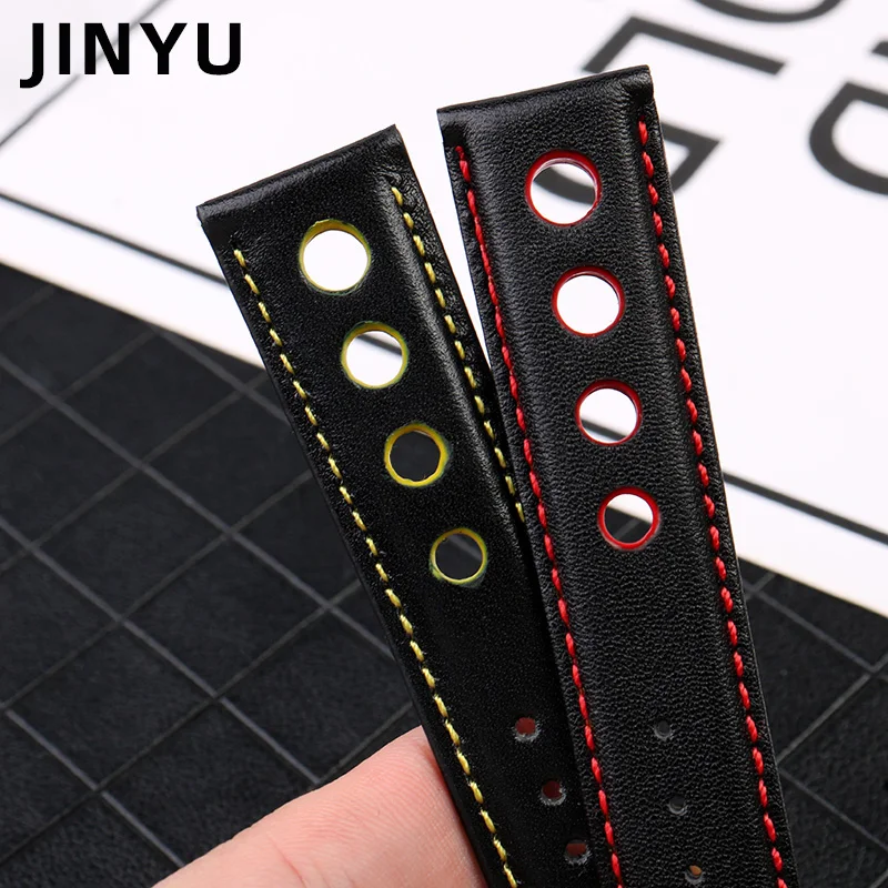Elegant Genuine Leather Bracelet - Premium Cowhide Watchband Strap, 20mm