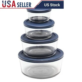 8-Piece Glass Food Storage Container Set with Lids 1