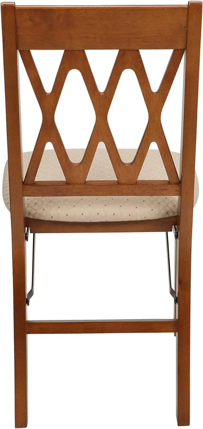 Stakmore Lattice Back Folding Chair Finish, Set of 2, Fruitwood