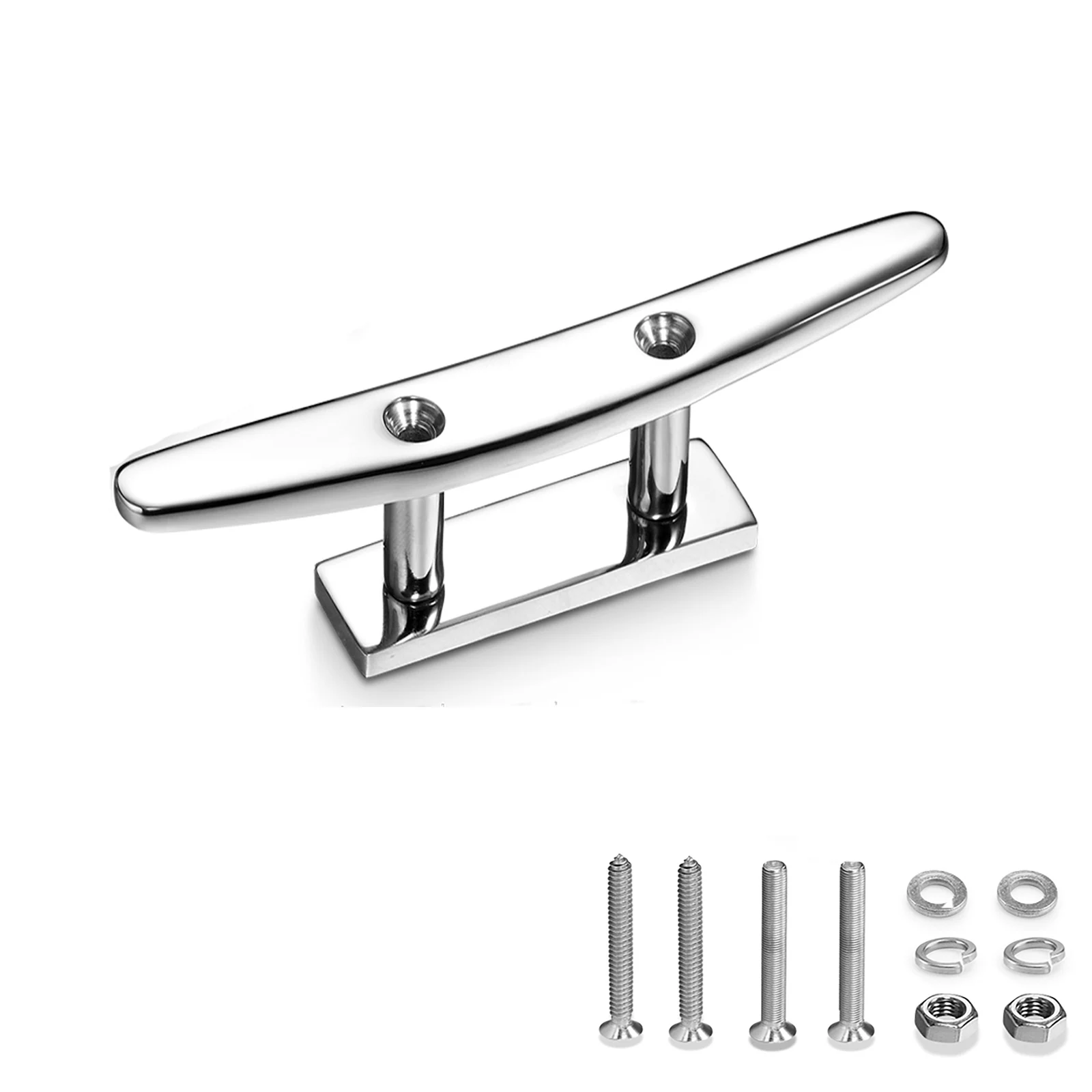 Marine Grade Boat Dock Cleat 4, 5, 6 Inch 1 Piece, Heavy Duty 316 Stainless Steel, Include Installation 2 Pcs Screws