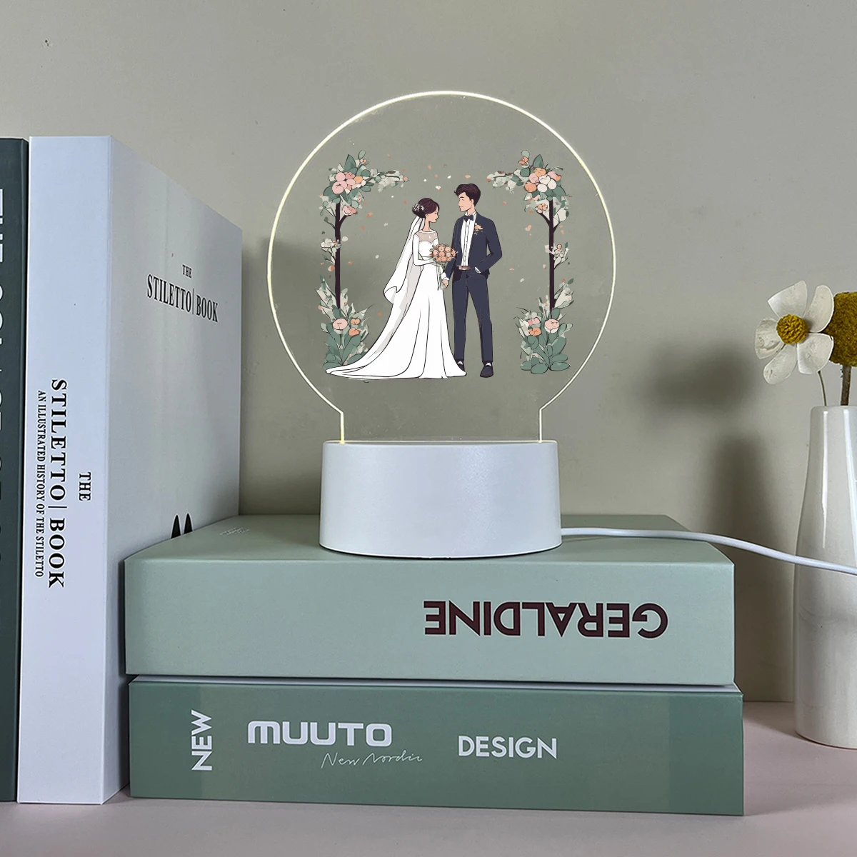 Wedding DIY  Usb Atmosphere Table Lamp Birthday Christmas Gifts For Kids Toys