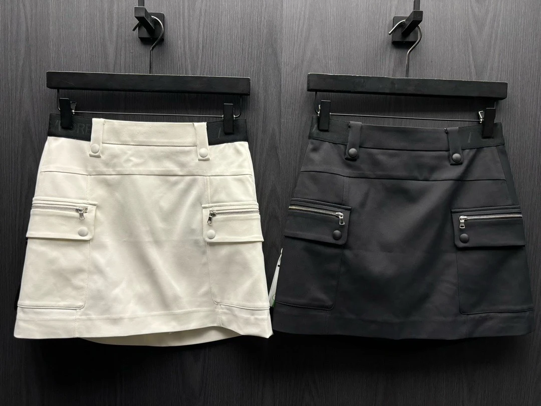 New golf multi reason classical short skirt for women stretch elastic band big zippered pocket casual bottom with short pants