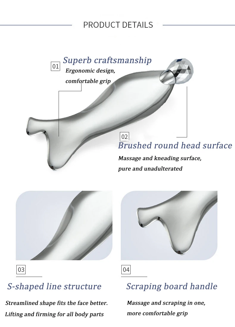New 3D Roller Massage Mermaid Shape Gua Sha Board Face Lift Scraper Promote Blood Circulation Body Relaxing SPA  Massage Scraper