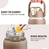 1000ML Glass Water Bottles With Straw, Glass Bottle With Silicone Sleeve And Time Marker, For Gym Home Office 4