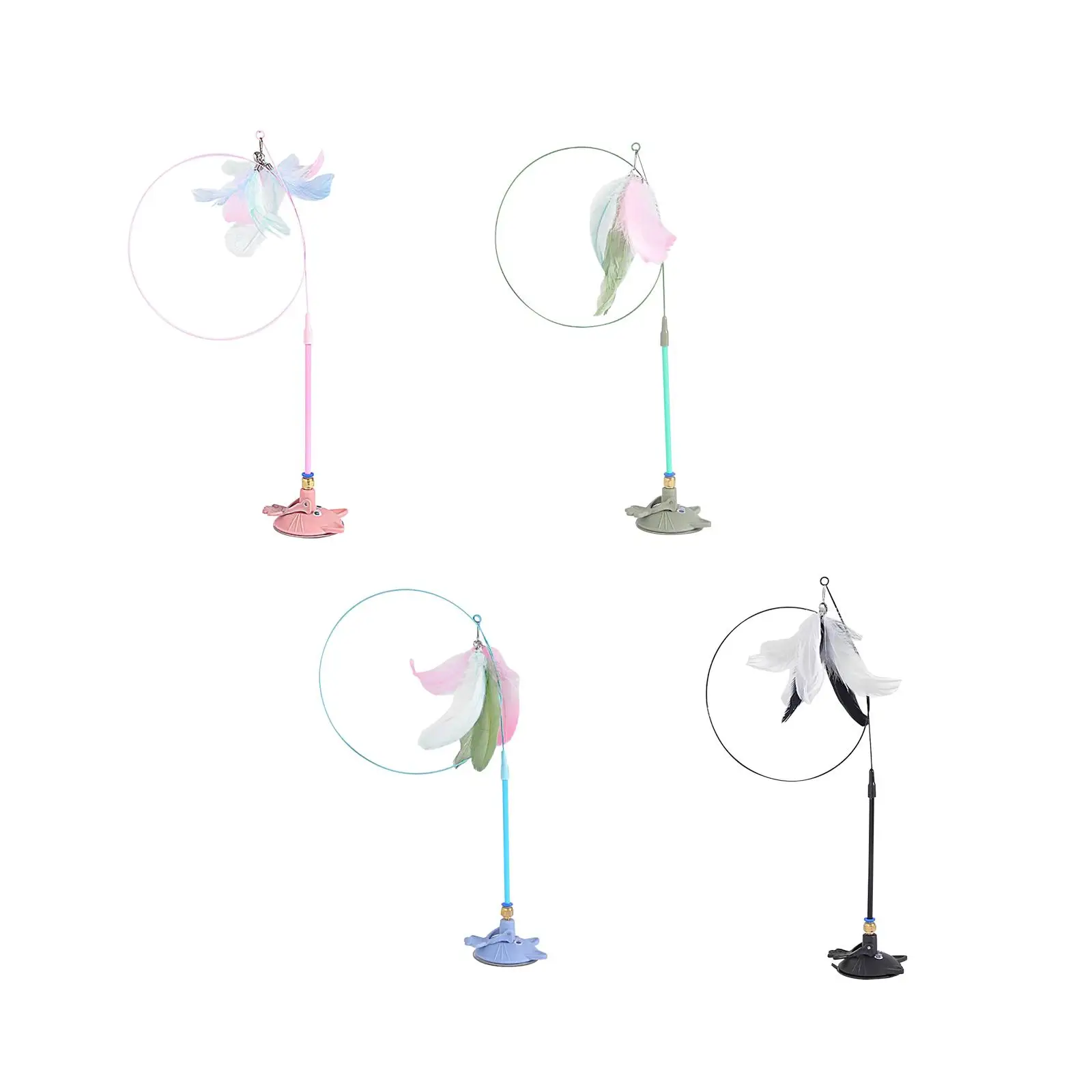 Interactive Cat Toys Removable Suction Cup Cat Feather Toys for Kitty