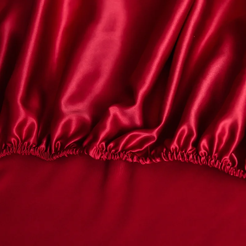 Luxury Rayon Stain Fitted Sheet Silky Solid Color Bed Sheet Elastic Band Sheets Smooth Bedsheet Bed Linen Mattress Cover 150/180 6