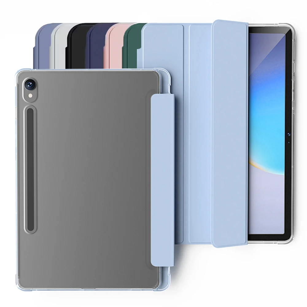 Crystal Clear Tablet Case with Pencil Slot and Auto Sleep/Wake Function