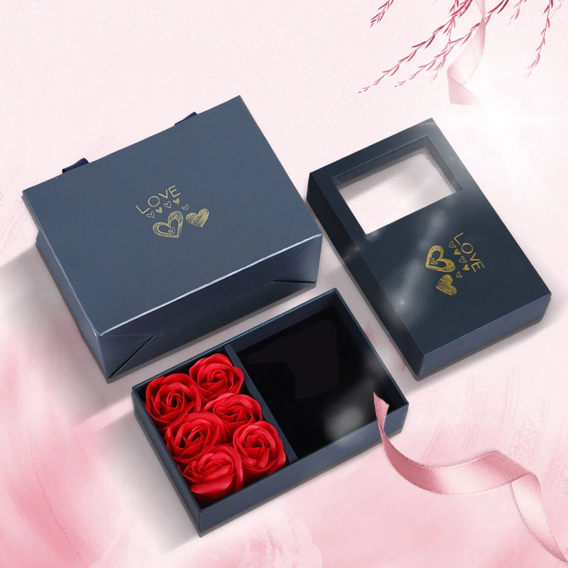 Jewelry Box Rose Gift Box Eternal Flower Ring Pendant Earrings Necklace Valentine's Day Packaging