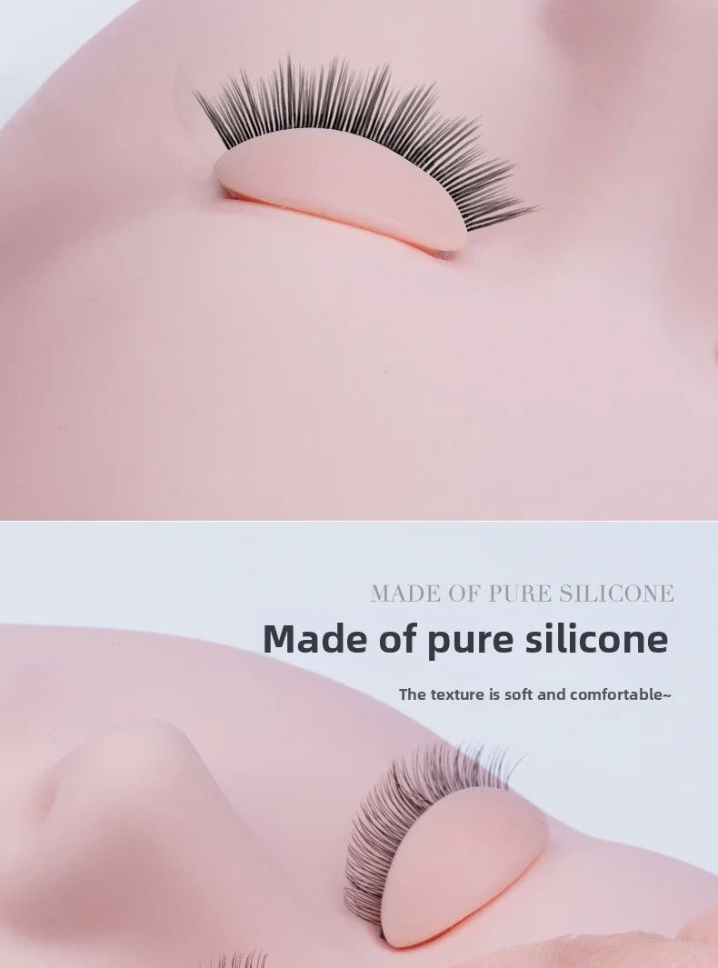 Description Picture 6 of item3 pairs of double-layer eyelash exercises, replaceable eyelid eye mask, silicone detachable eyelash extension display head  mold