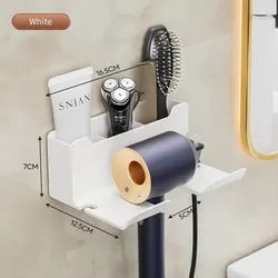Hair Dryer & Straightener Wall-Mounted Organizer Stand (White)
