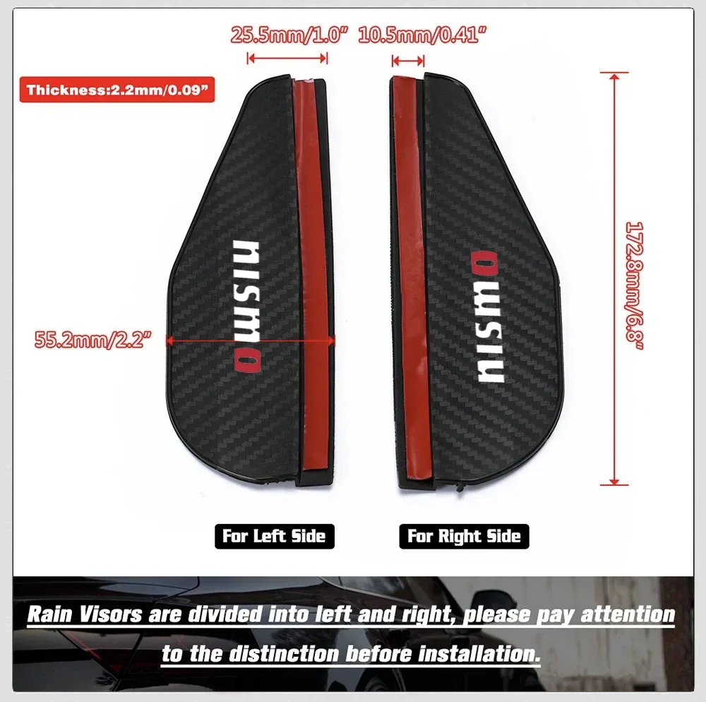 2PCS of General Motors rearview mirror rain cover carbon fiber For Nissan Nismo Tiida Teana Qashqai Juke X trail Note