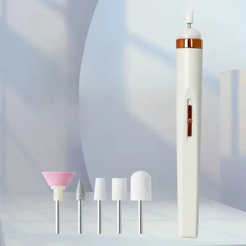 네일 광택기 전동 네일 그라인더 라이트 휴대용 미니 전동 매니큐어 아트 펜 도구 젤 제거용 가방 포함