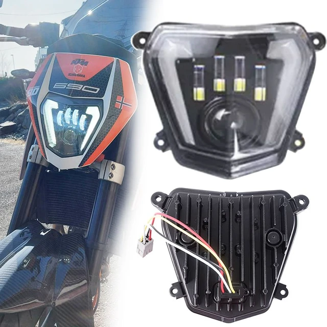 Motorcycle LED Headlight High/Low Beam with Angel Eyes DRL Assembly Kit  Replacement Head Lights For K-TM Duke 690 690R 2012-2019 - AliExpress