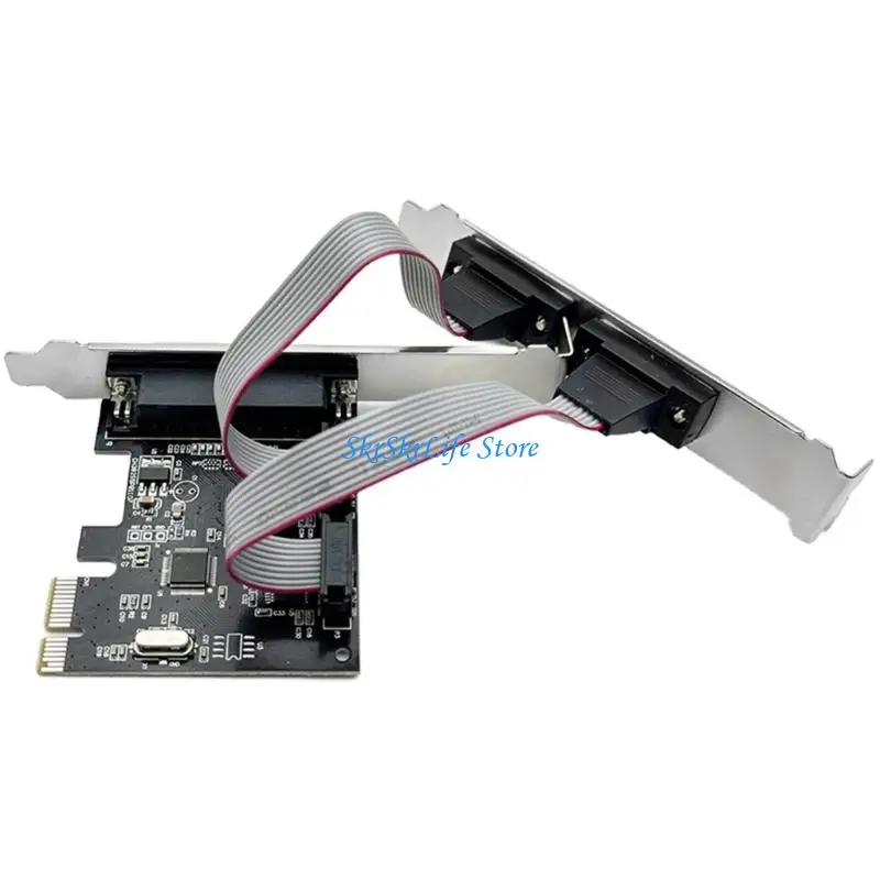 데스크탑 컴퓨터 액세서리 용 2 1 병렬 포트 LPT PCIE 카드 어댑터 변환기가있는 E65E PCIE 확장 카드