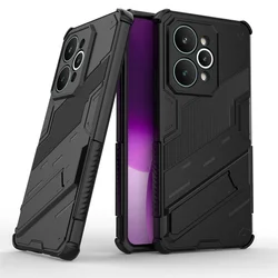 Magnetic Armor Shockproof Kickstand Phone Case - Enhanced Protection with Back Cover s for Realme 15 Pro 5G (PK - Black)