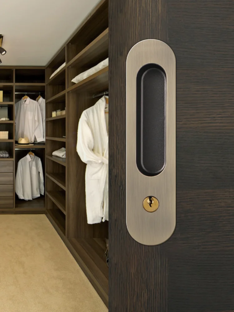 Translation sliding door lock indoor kitchen balcony double opening wooden door sliding lock