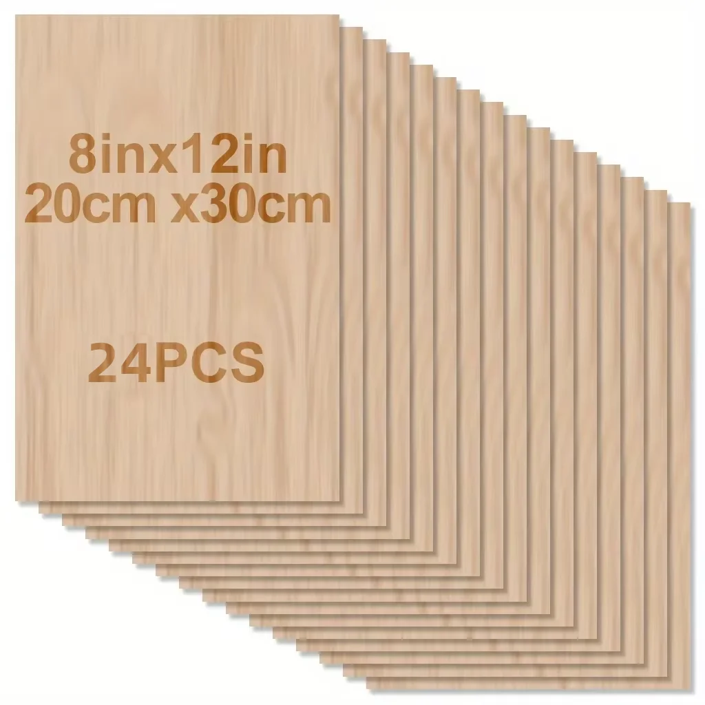 Smooth Surface Plywood Square Craft Boards - 2mm Thick, 20x30cm (Available in Sets of Various Quantities)