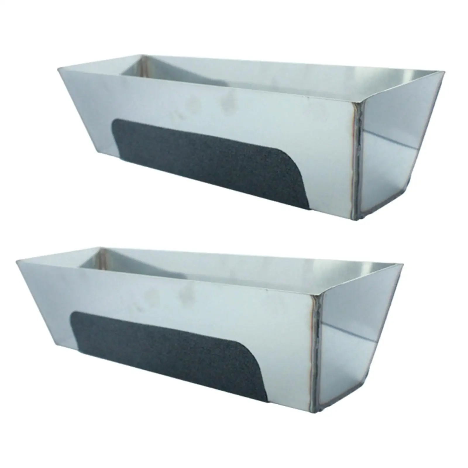 Stainless Steel Mud Pan with Reinforced Band Sturdy Fittings Lightweight Rustproof Anti Slip Metal Plastering Plasterers 2
