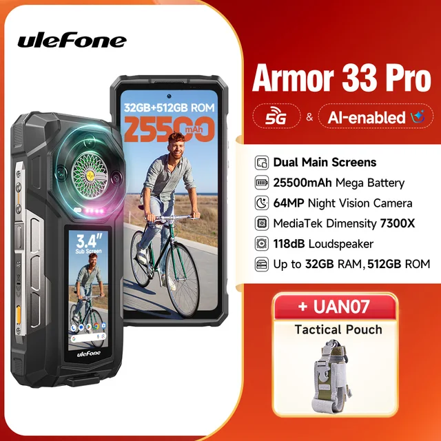 2025 New】Ulefone Armor 33 Pro 5G Rugged Phone 25500 mAh 512GB ROM