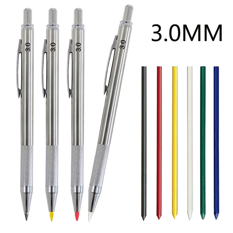 3.0mm Pencil Set Metal Mechanical Pencil Colored Erasable Pencils Writing Drawing Tools Carpentry Marker Pencil 2