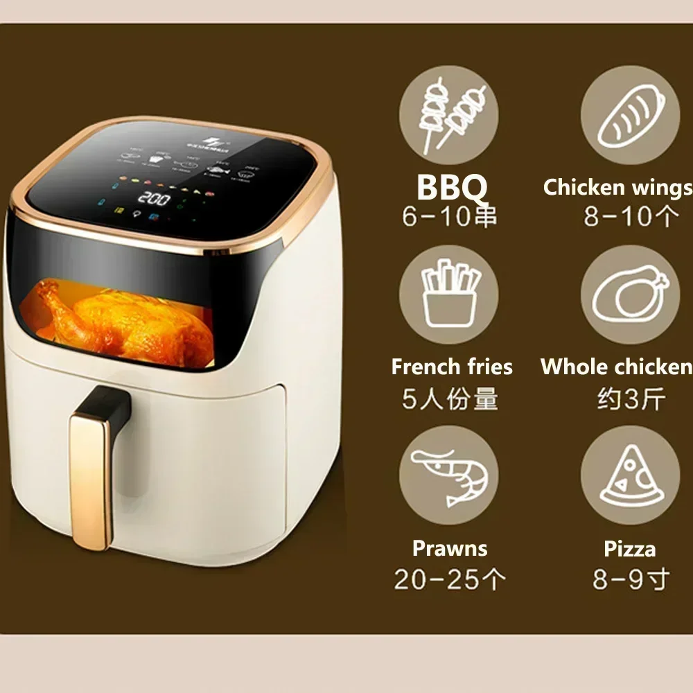 Smart Air Fryer 4.5l Large-capacity Household Multi-functional Smart  Oil-free Smokeless Electric Oven Air Fryer 220v