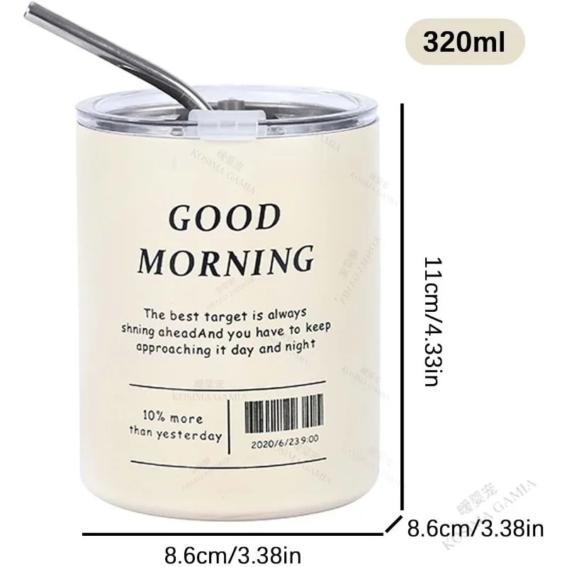 Enhanced Leak-Proof Double Wall Vacuum Insulated Reusable Travel Tumbler with Straw - Dishwasher Safe