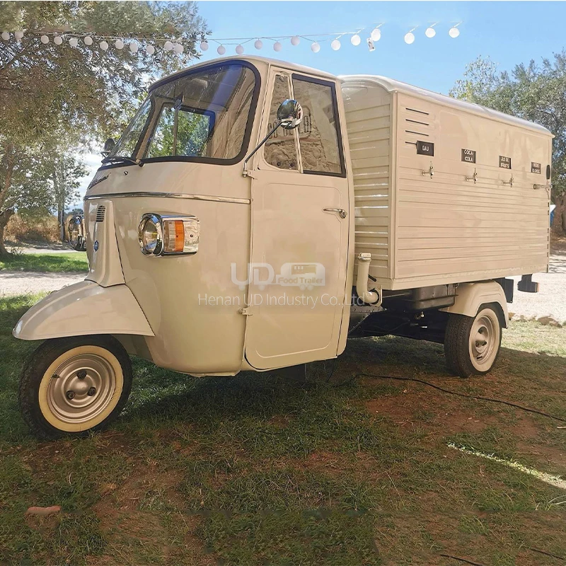 Street Mobile Beer Bar Ce Approvato Food Truck Piaggio Ape Triciclo Food Cart Tuktuk Mobile Kitchen Food Trailer