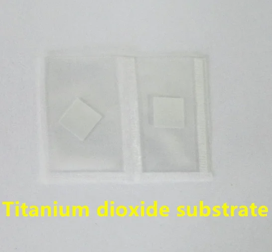 

One TiO2 substrate (100 orientation) 15x15x0.5, one TiO2 substrate (001 orientation) 15x15x0.5