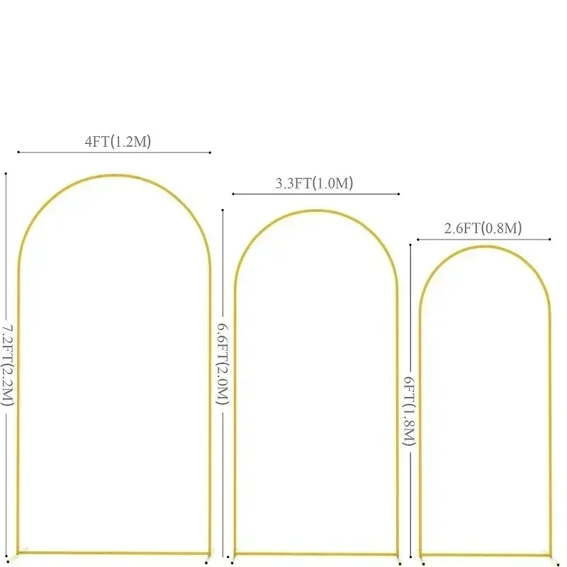 Gold Balloon Arch Stand - Adjustable 4FT to 72FT Wedding Backdrop Frame