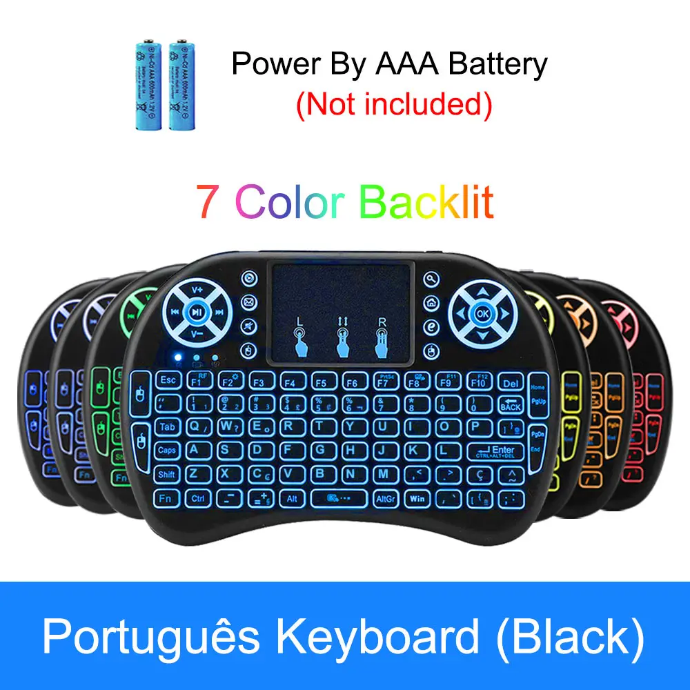 VONTAR-i8 Teclado Portátil Sem Fio, Air Mouse,