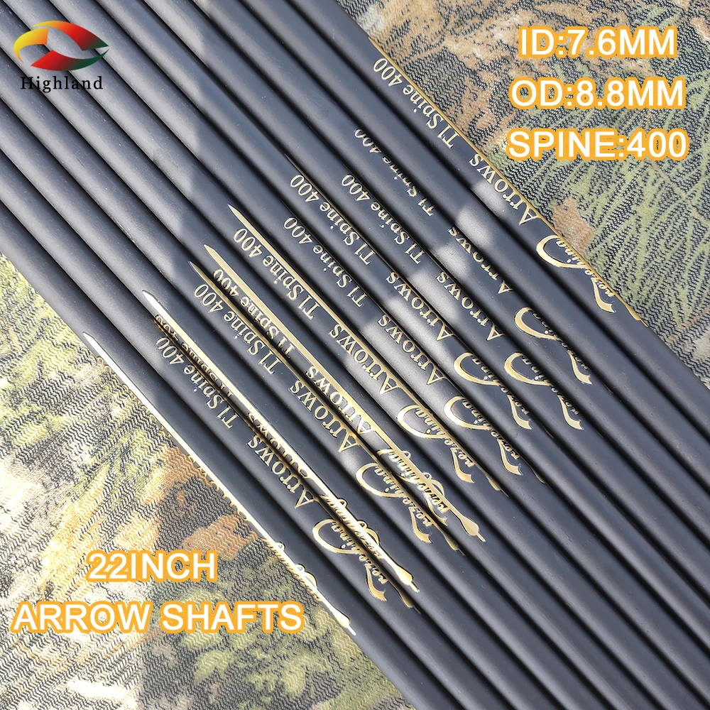 

6pcs 22inch Id 7.6mm Od 8.8mm Carbon Shafts Spine400 High Quality Arrow Shafts for Crossbows DIY Archery Arrows