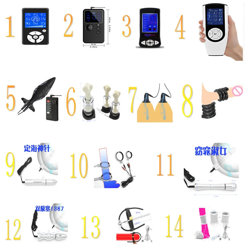 Elektroschocker Anal Butt Plug, E-Stim Electrosex Penisring, Nippel Elektrostimulation Cockring Keuschheitskäfig E-Stim BDSM Spielzeug 1