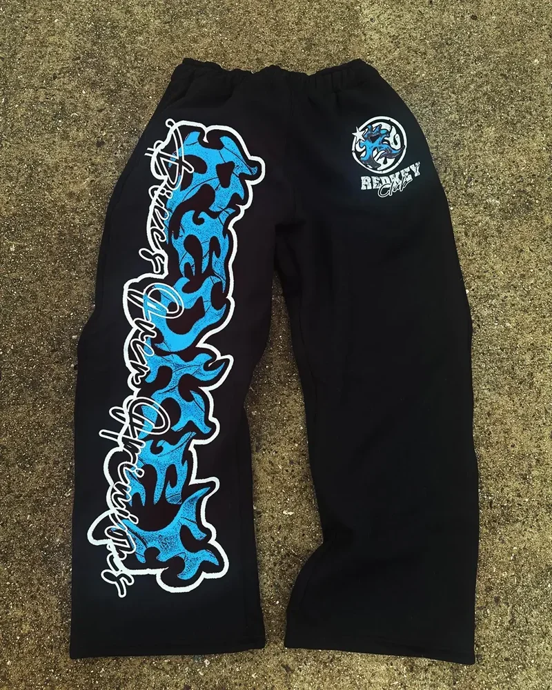 Casual pants Sports pants Casual sports pants Hip-hop Rock Harajuku Retro High-waisted Wide-leg Pants Men Y2k American High Street Fashion Brand Oversized Trousers Women