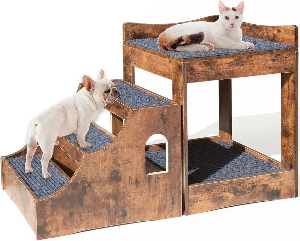 Elevated Multi-Level Pet Bunk Bed for Dogs Cats